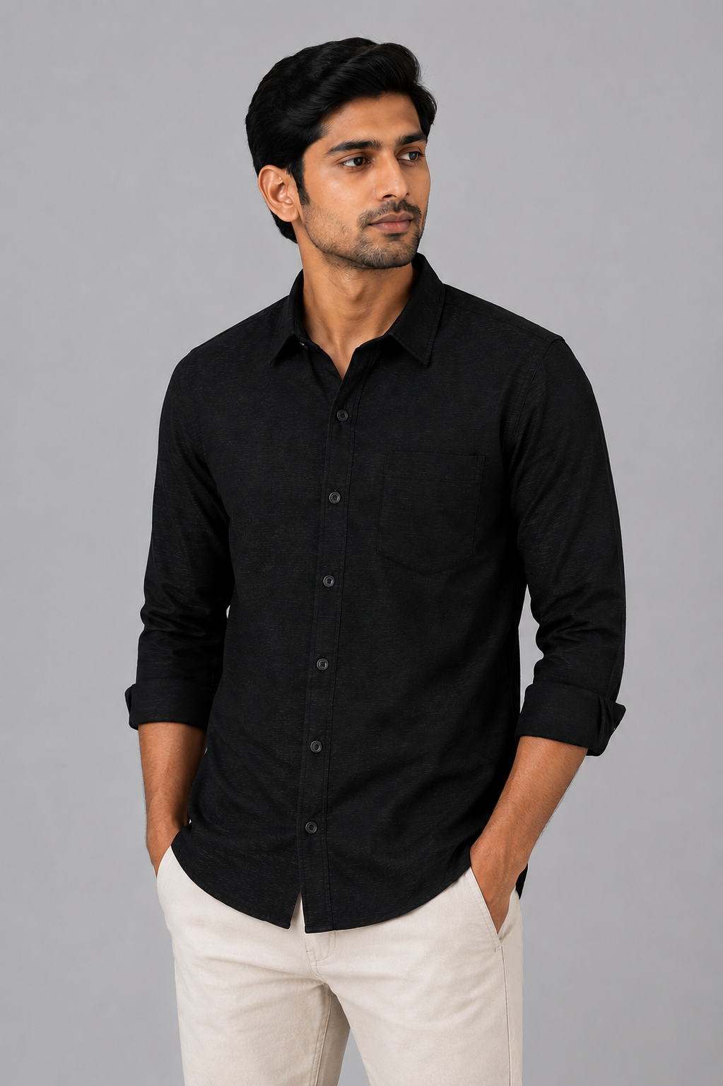 Teen Colours Men's Sky Blue Plain Cotton Casual Shirt Full Sleeve Regular Fit