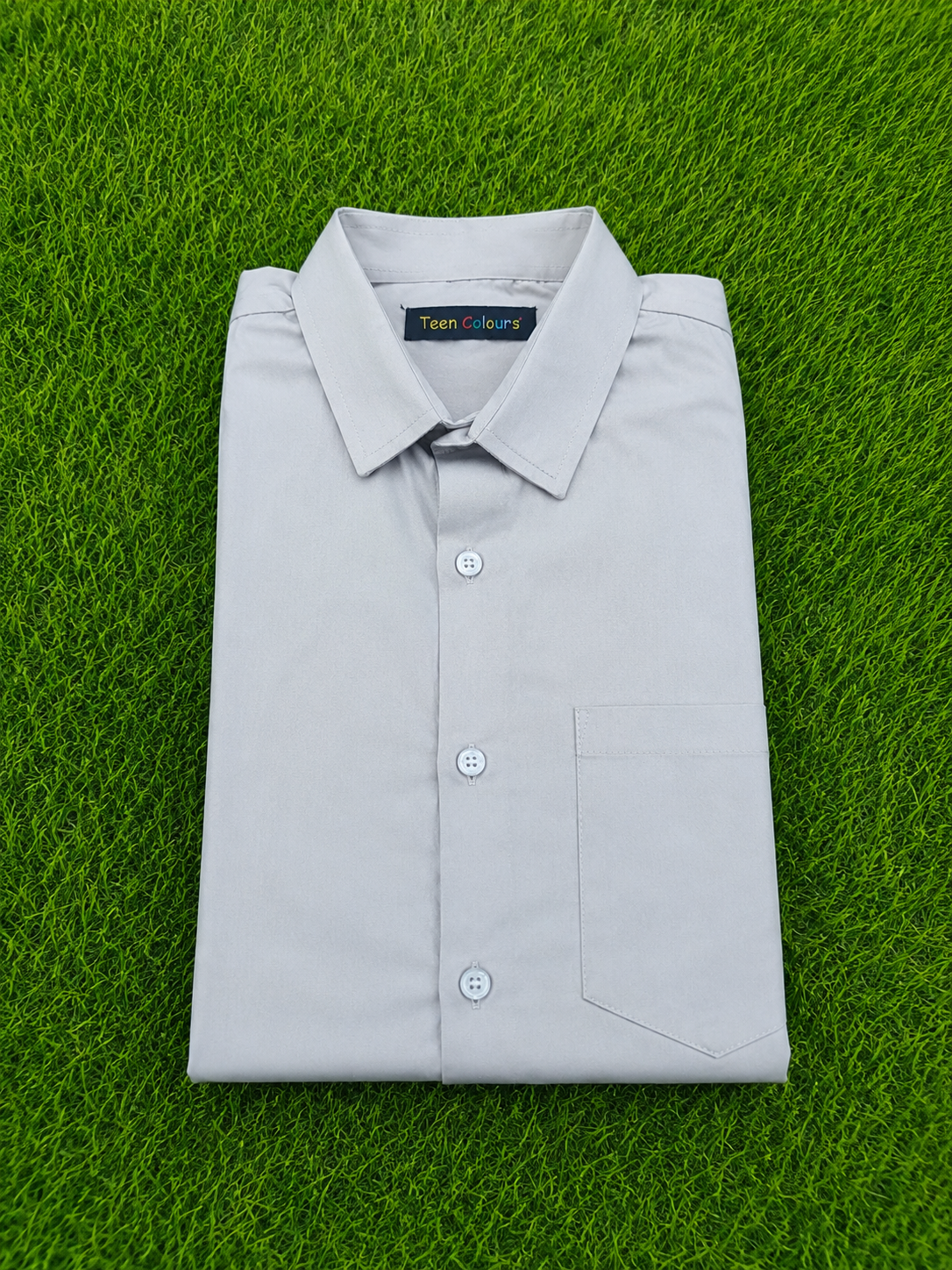 Teen Colours Men's Light Blue Plain Gija Cotton Casual Shirt Full Sleeve