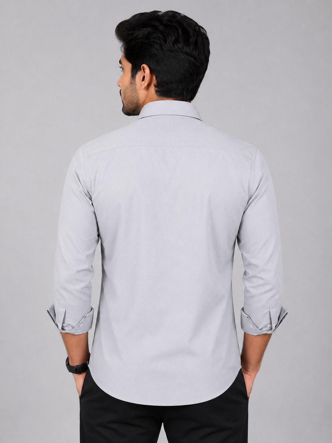 Teen Colours Men's Light Blue Plain Gija Cotton Casual Shirt Full Sleeve