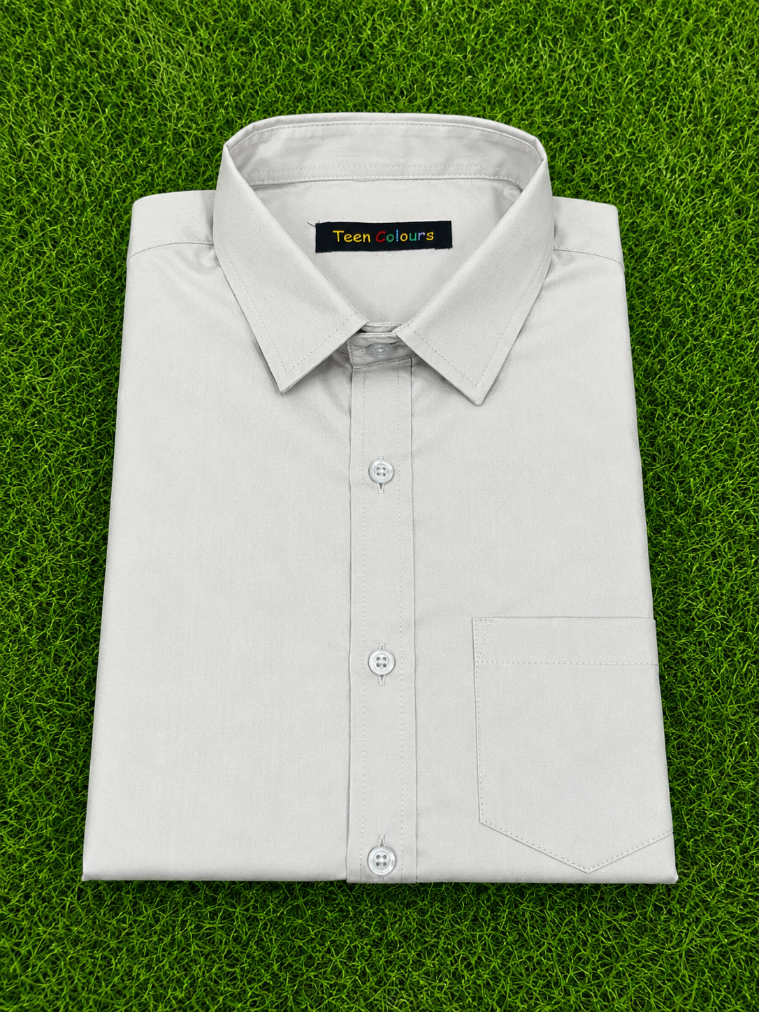 Teen Colours Men's Light Grey Printed Gija Cotton Casual Shirt Full Sleeve Regular Fit