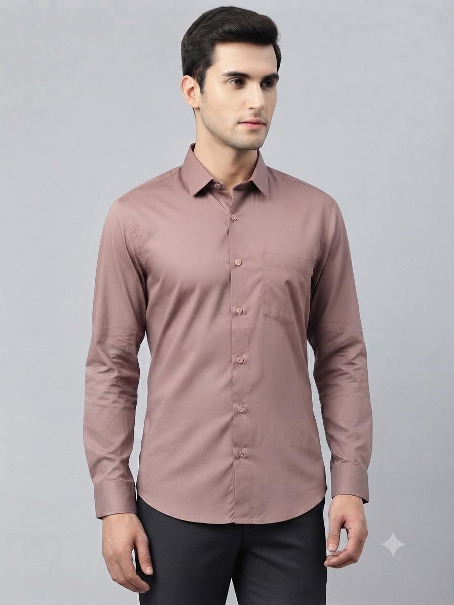 Teen Colours Men's Soft Pink Printed Gija Cotton Casual Shirt Full Sleeve Regular Fit