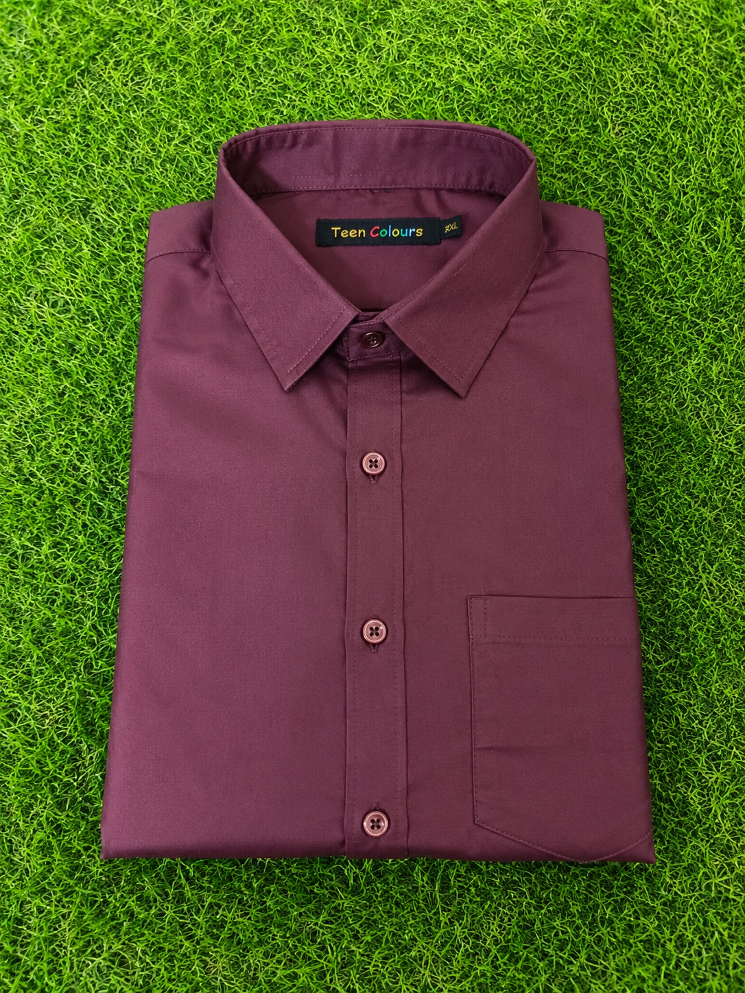 Teen Colours Men's Wine Red Printed Gija Cotton Casual Shirt Full Sleeve Regular Fit