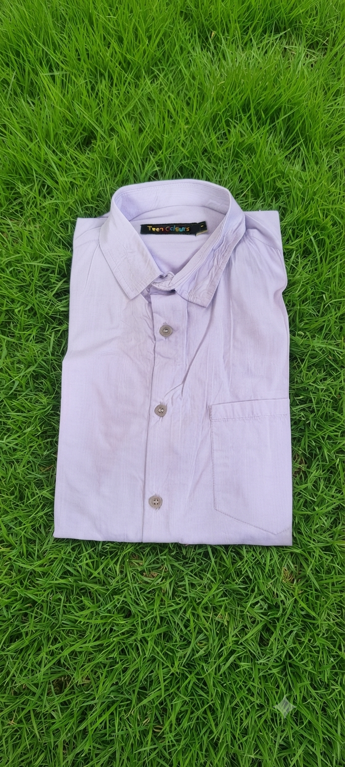 Teen Colours Men's Light Purple Plain Gija Cotton Casual Shirt Full Sleeve Regular Fit
