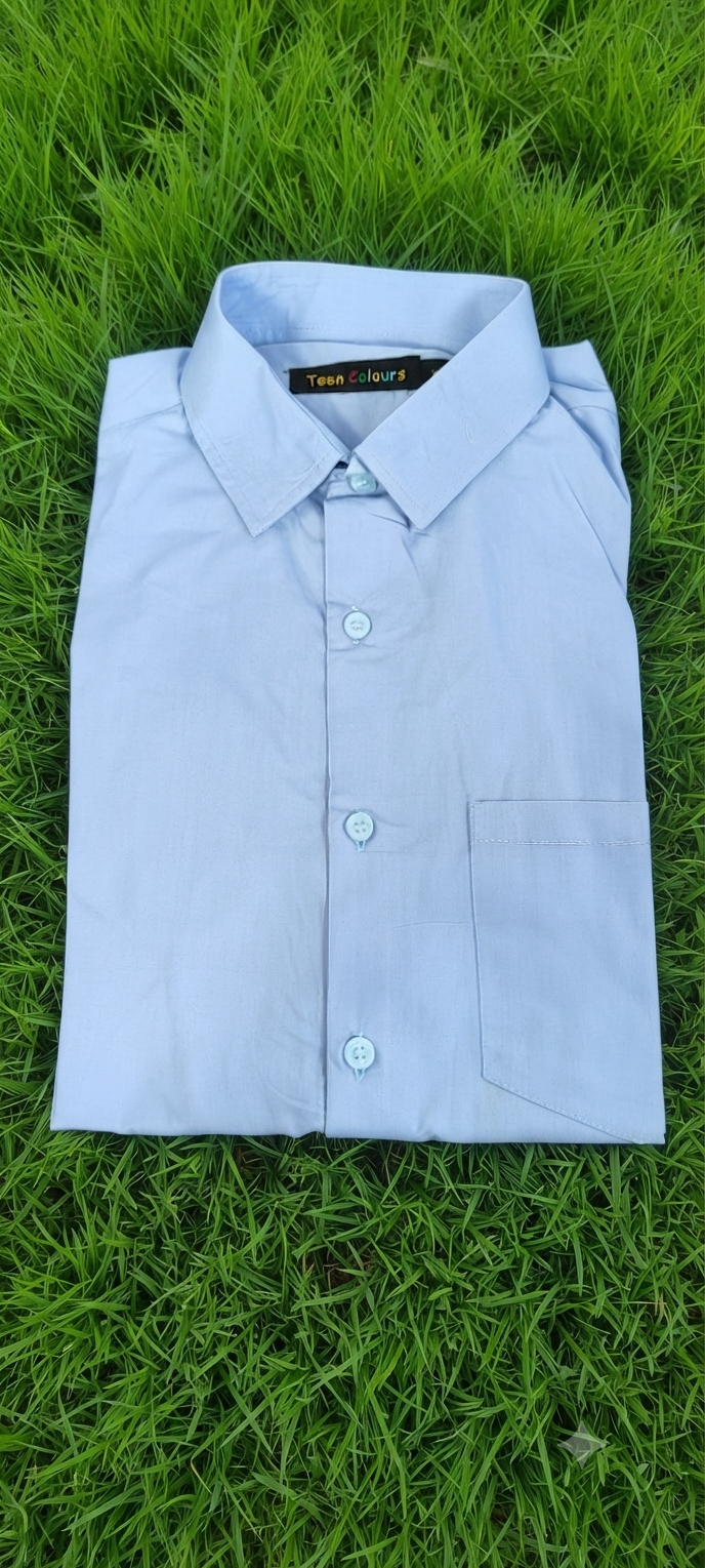 Teen Colours Men's Blue Plain Gija Cotton Casual Shirt Full Sleeve