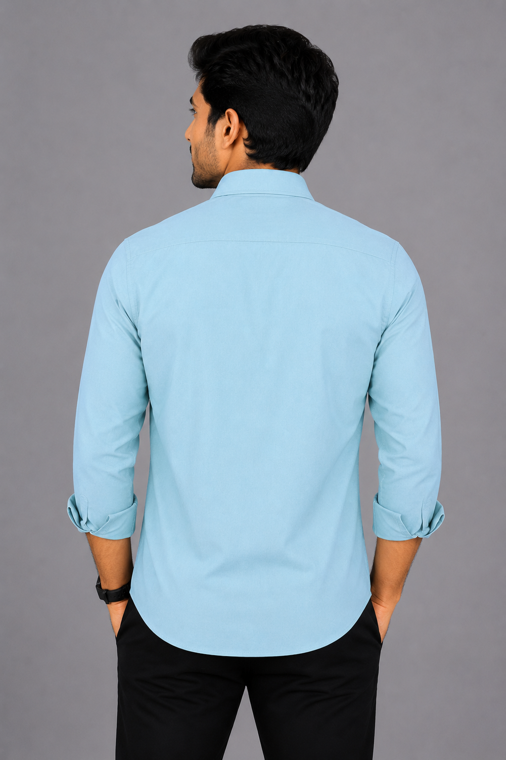 Teen Colours Men's Light Green Shade Plain Gija Cotton Casual Shirt Full Sleeve Regular Fit