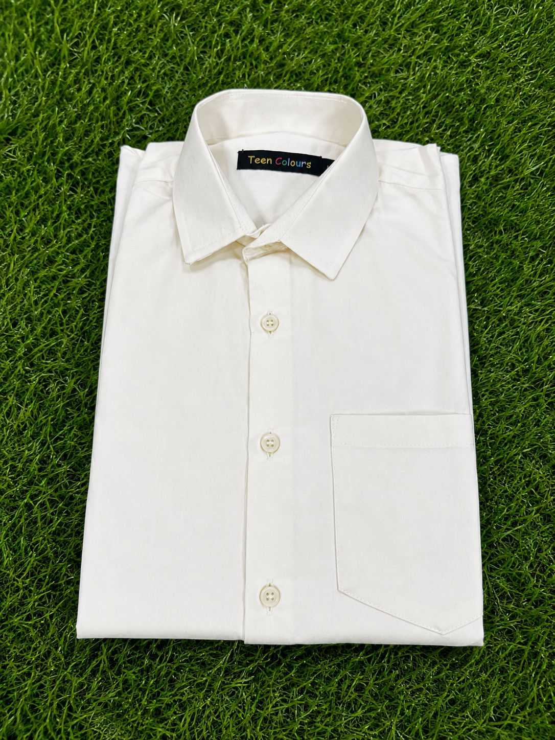 Teen Colours Men's White Textured Wave Pattern Gija Cotton Casual Shirt Full Sleeve Regular Fit