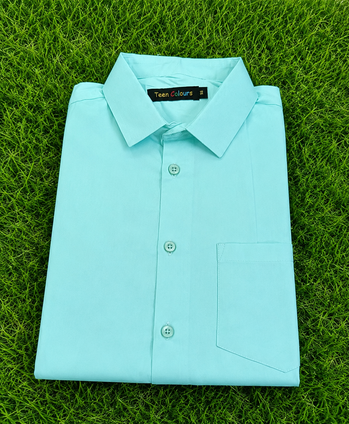 Teen Colours Men's Light Green Plain Gija Cotton Casual Shirt Full Sleeve