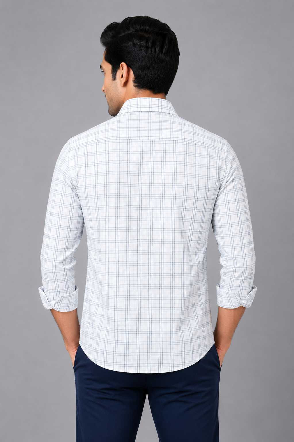 Teen Colours Men's Green Checked Gija Cotton Casual Shirt Full Sleeve Regular Fit