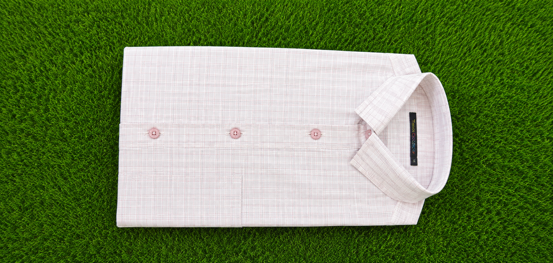 Teen Colours Men's Pastel Pink and Grey Checked Pattern Gija Cotton Casual Shirt Full Sleeve Regular