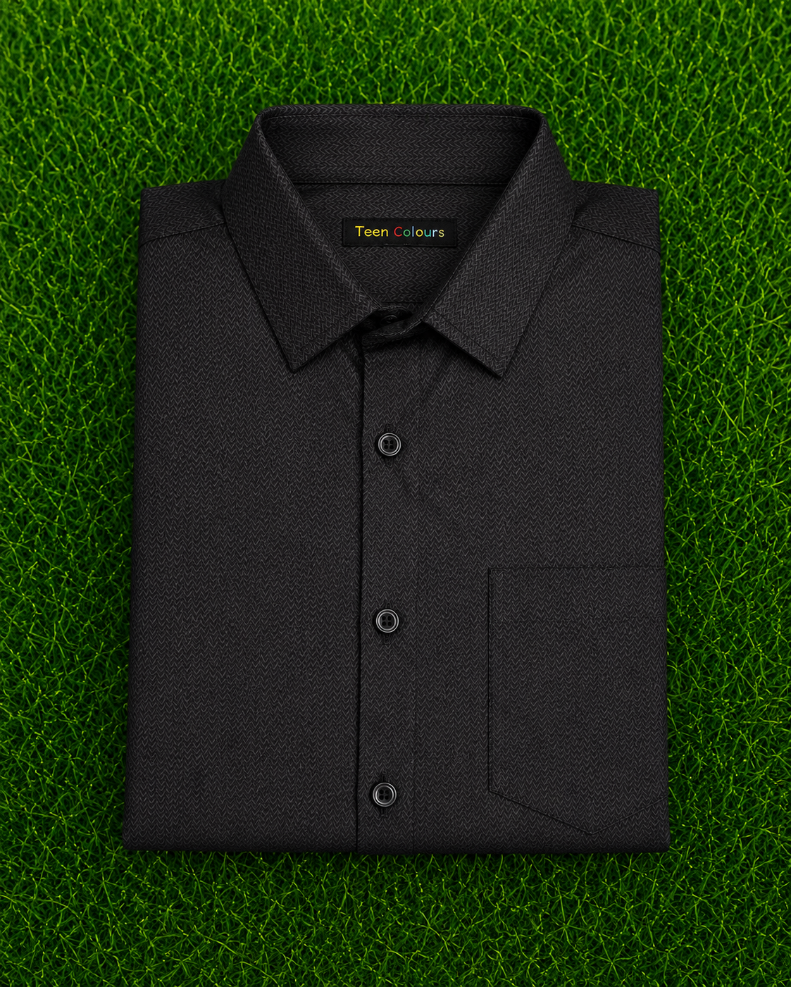 Teen Colours Men's Navy Blue Plain Gija Cotton Casual Shirt Full Sleeve Regular Fit