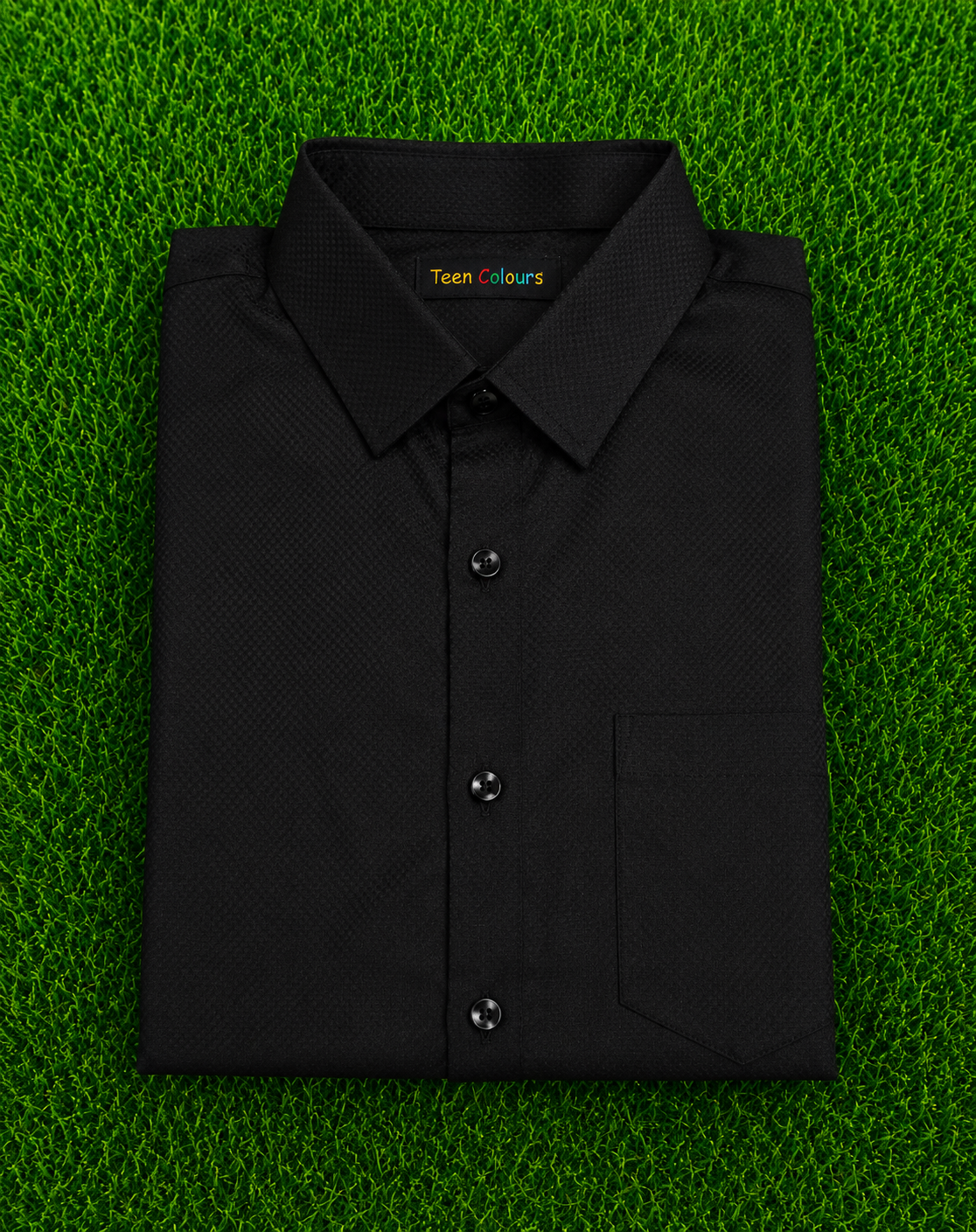 Teen Colours Men's Black Plain Giza Cotton Casual Shirt Full Sleeve Regular Fit