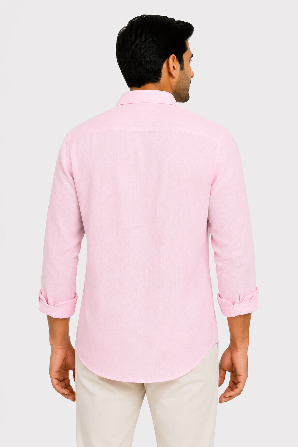 Teen Colours Men's Lavender Plain Linen Casual Shirt Full Sleeve Regular Fit