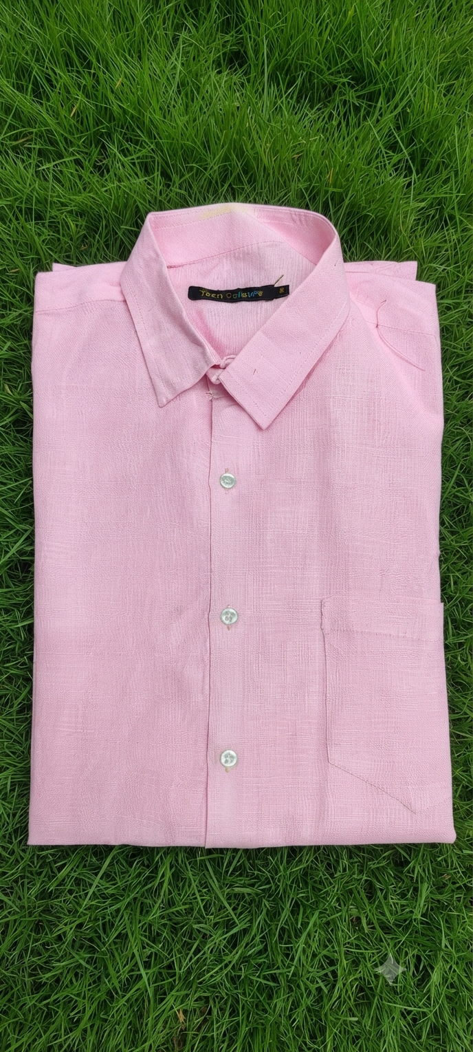 Teen Colours Men's Lavender Plain Linen Casual Shirt Full Sleeve Regular Fit