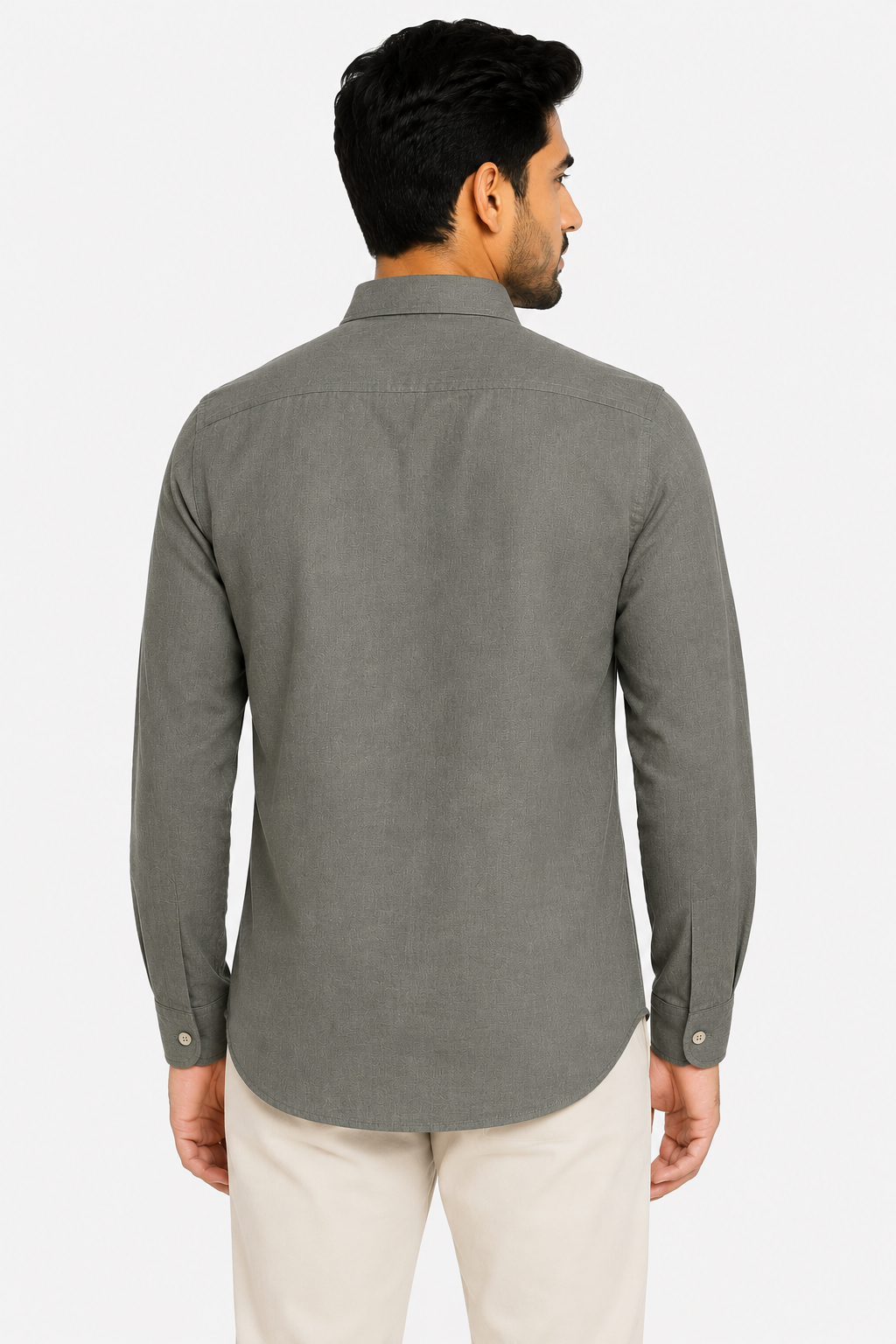Teen Colours Men's Beige Vertical Striped Linen Casual Shirt Full Sleeve Regular Fit