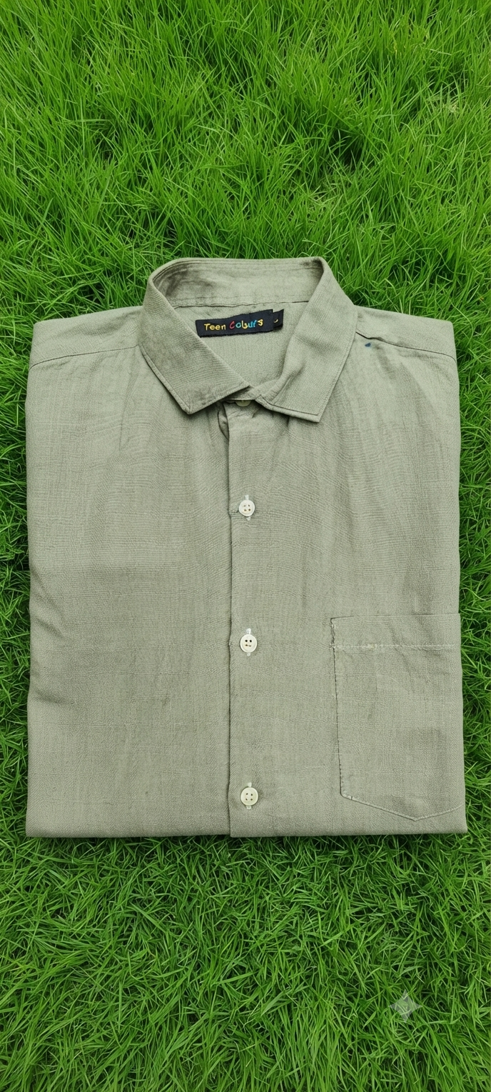 Teen Colours Men's Beige Vertical Striped Linen Casual Shirt Full Sleeve Regular Fit