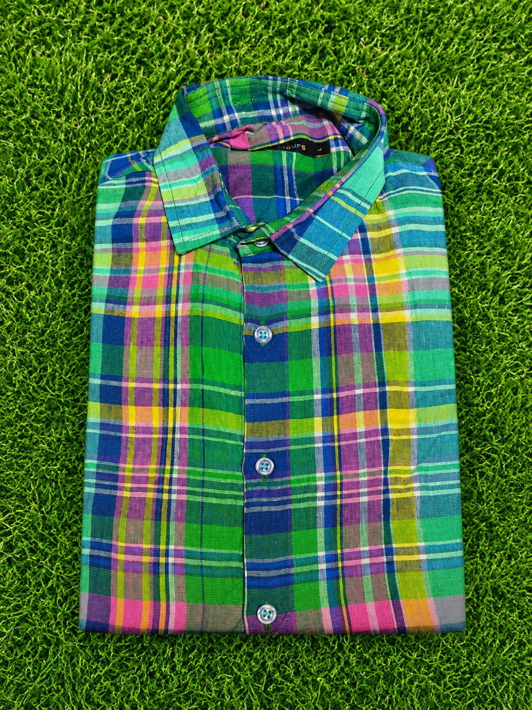 Teen Colours Men's Multicolor Checked Linen Casual Shirt Full Sleeve Regular Fit