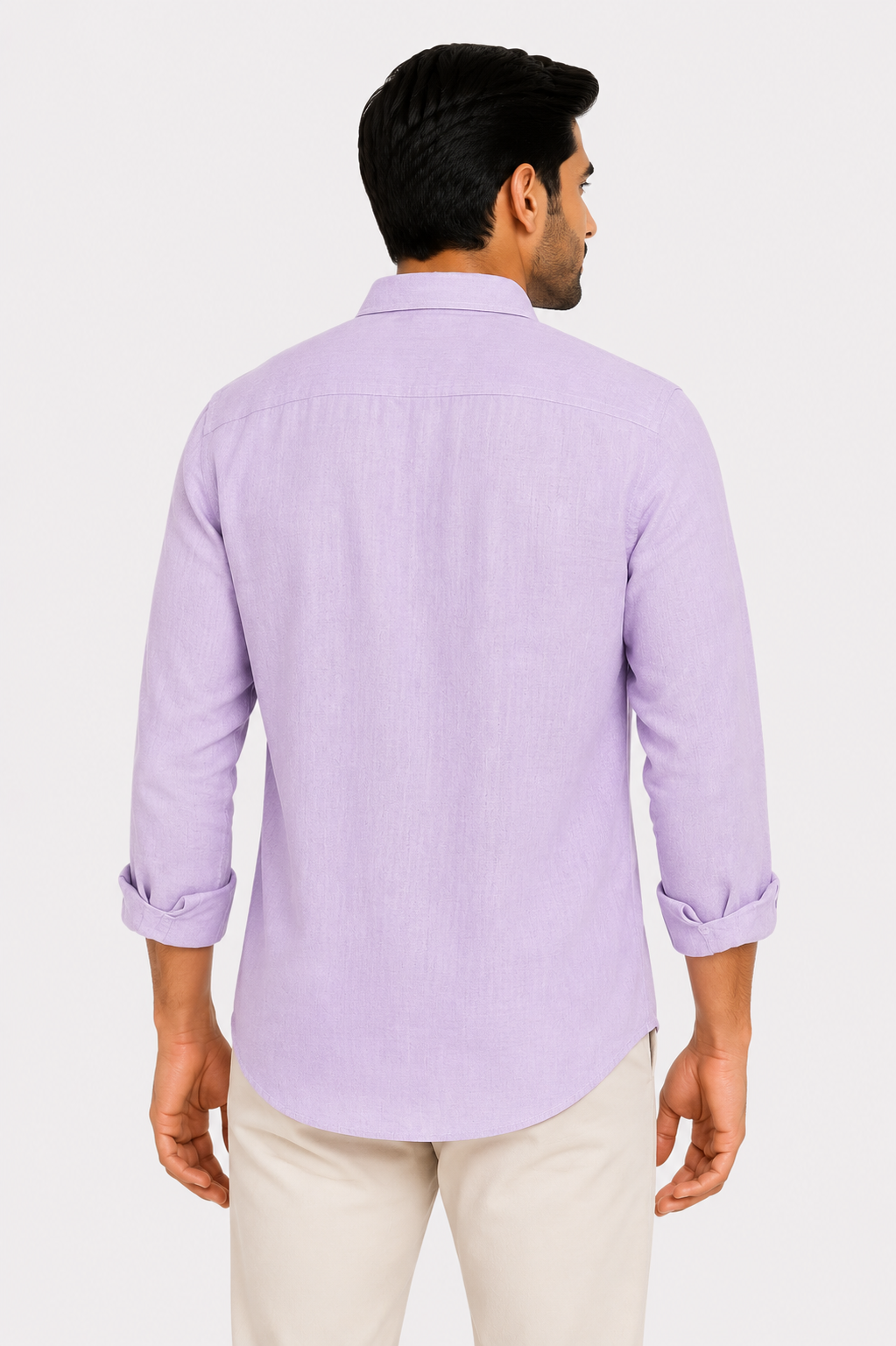 Teen Colours Men's Light Blue Plain Linen Casual Shirt Full Sleeve Regular Fit