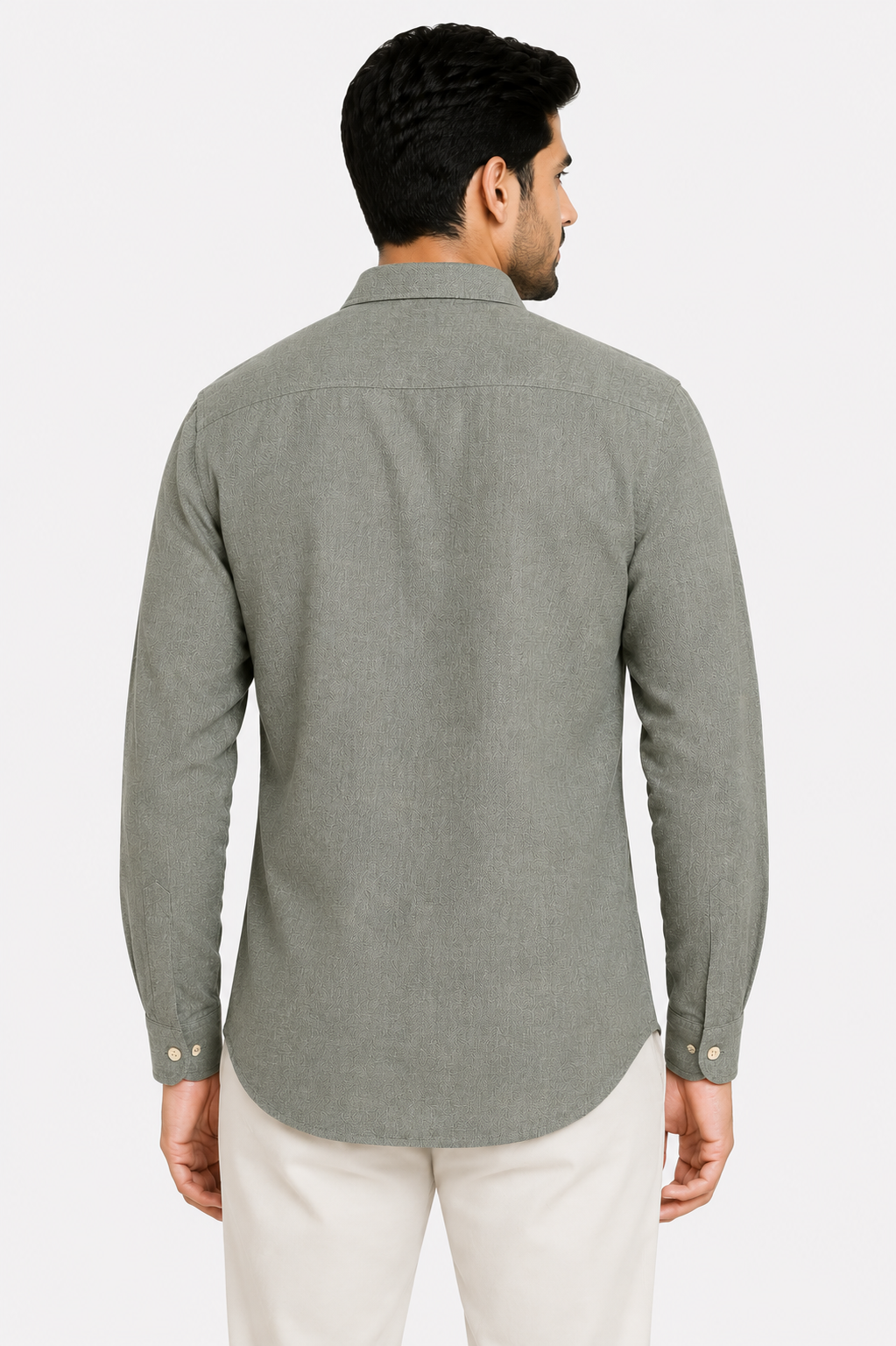 Teen Colours Men's Light Blue and White Striped Linen Casual Shirt Full Sleeve Regular Fit