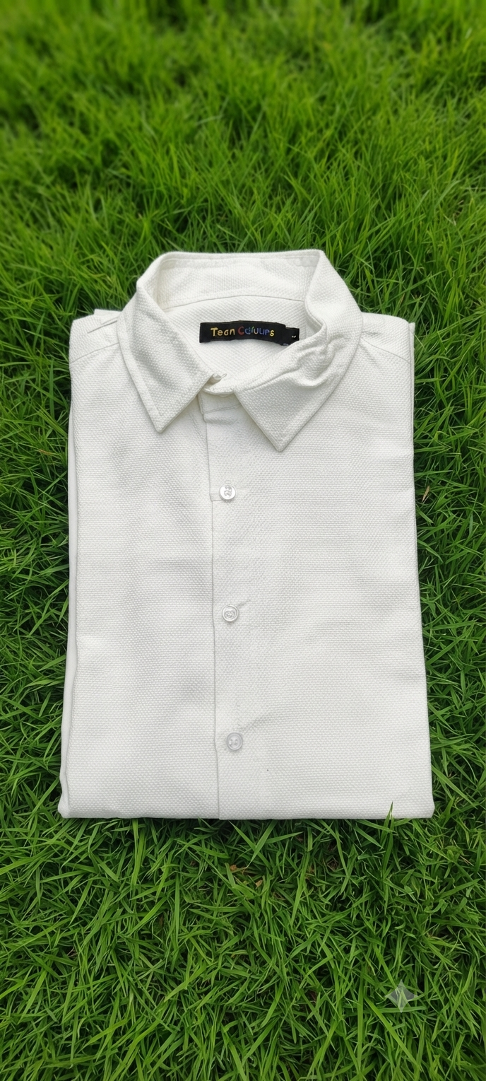 Teen Colours Men's White Plain Linen Casual Shirt Full Sleeve Regular Fit