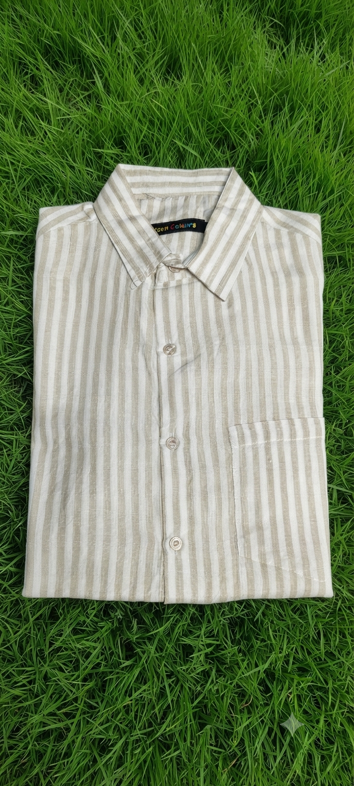 Teen Colours Men's Multicolor Checked Green& blue Linen Casual Shirt Full Sleeve Regular Fit