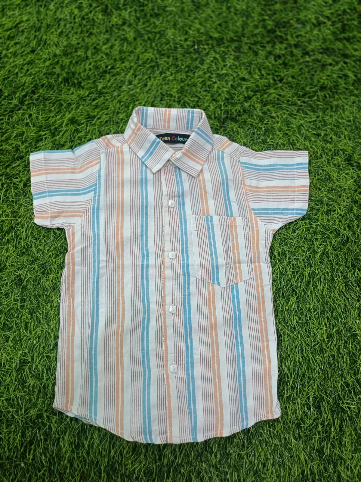 Boys Multicolour Striped Short Sleeve Shirt