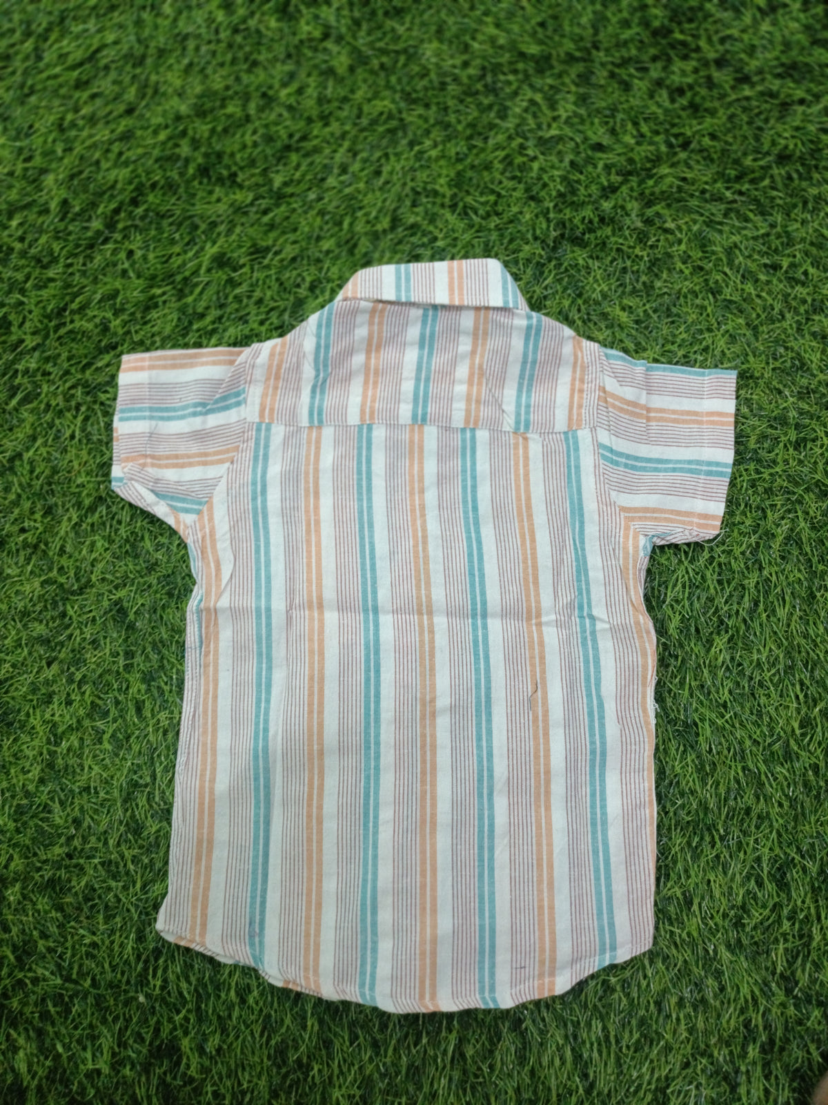 Boys Multicolour Striped Short Sleeve Shirt