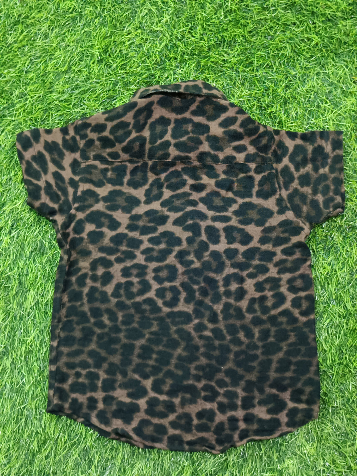 Boys Chocolate Brown Leopard Print Cotton Shirt