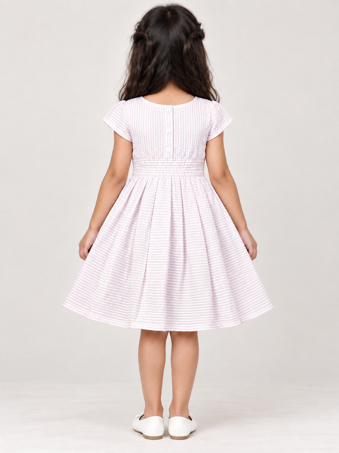 Girls’ Light Pink Textured Party Frock