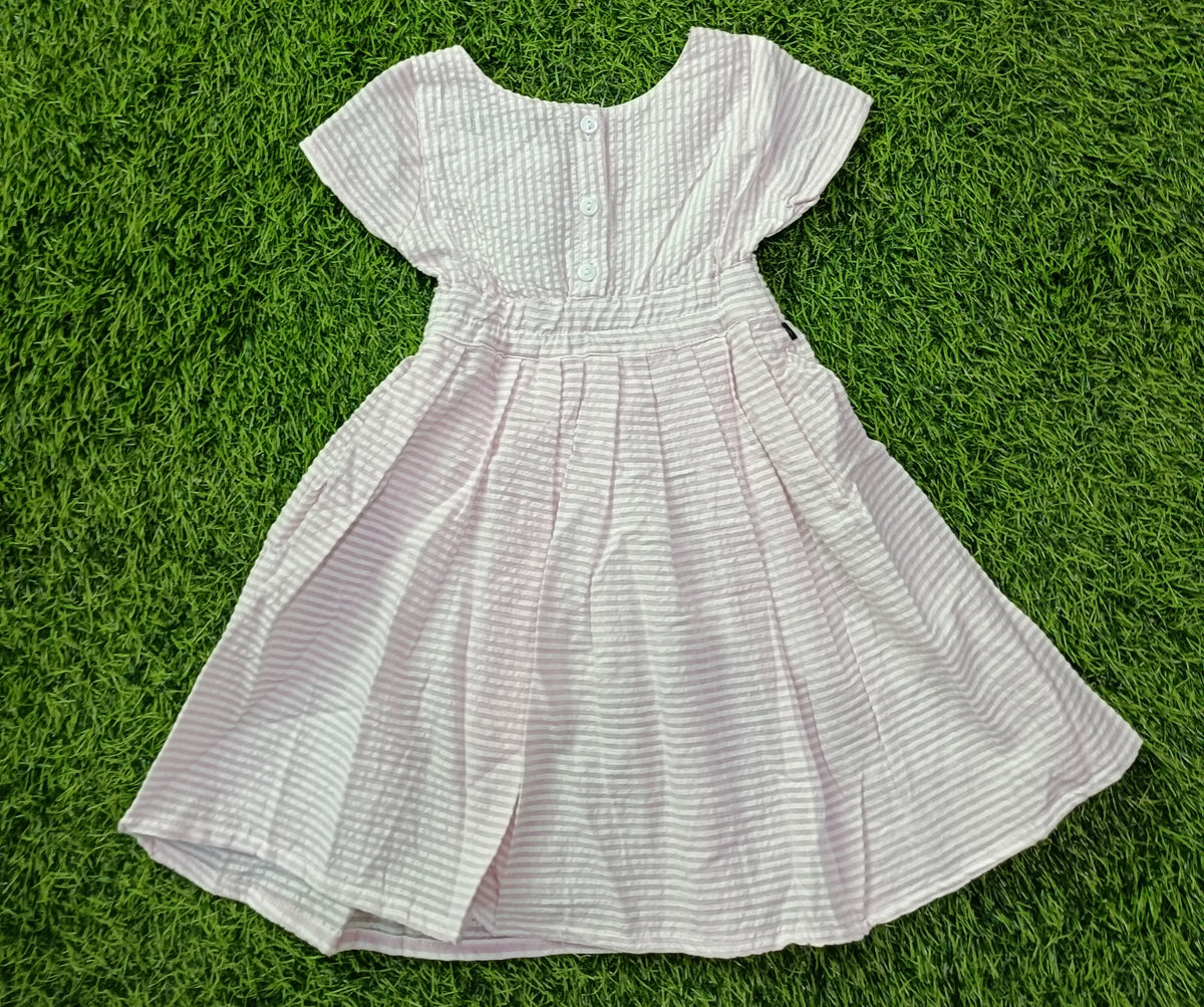 Girls’ Light Pink Textured Party Frock