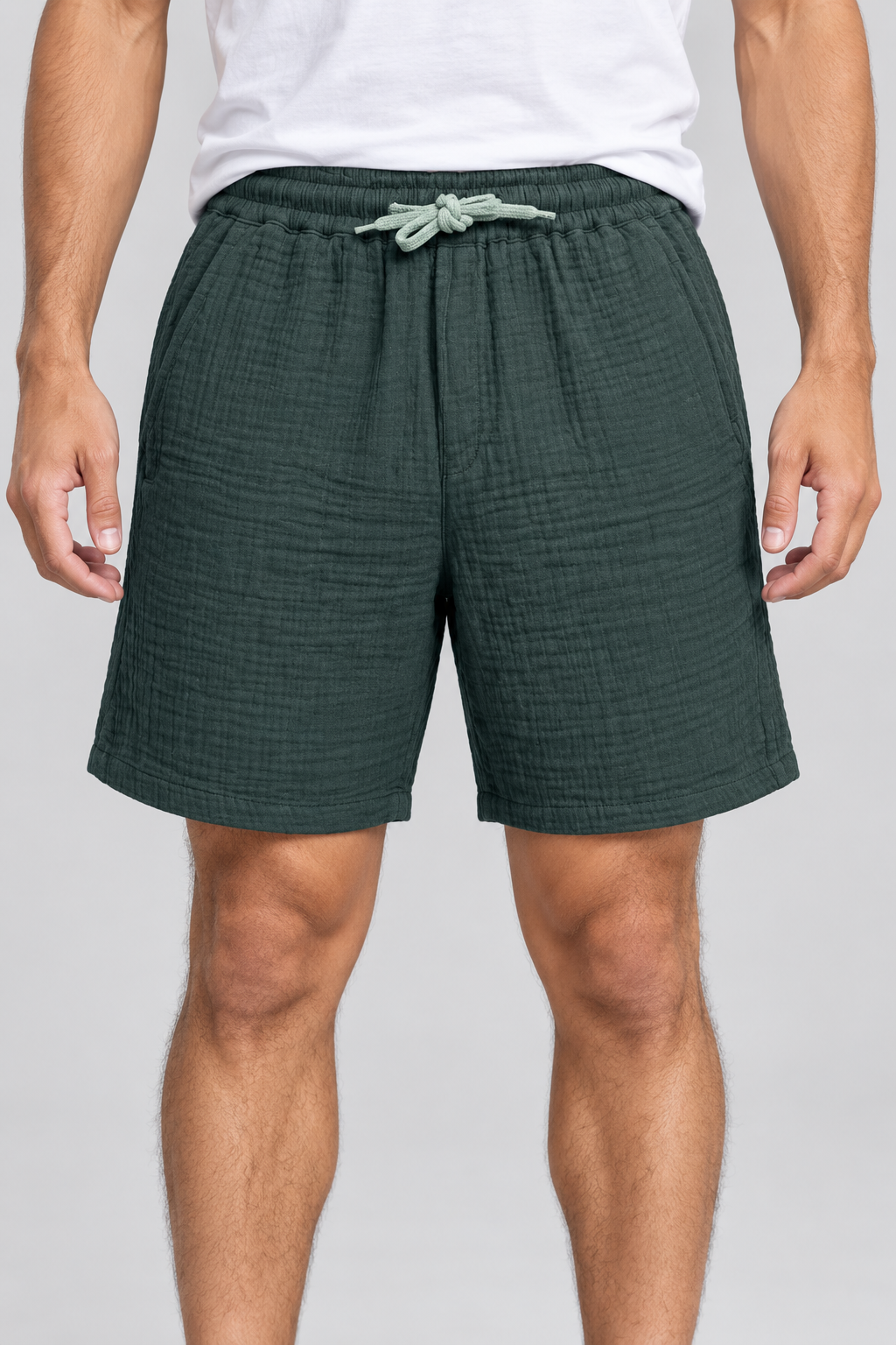 Men’s Dark Navy Blue Elastic Waist Casual Short
