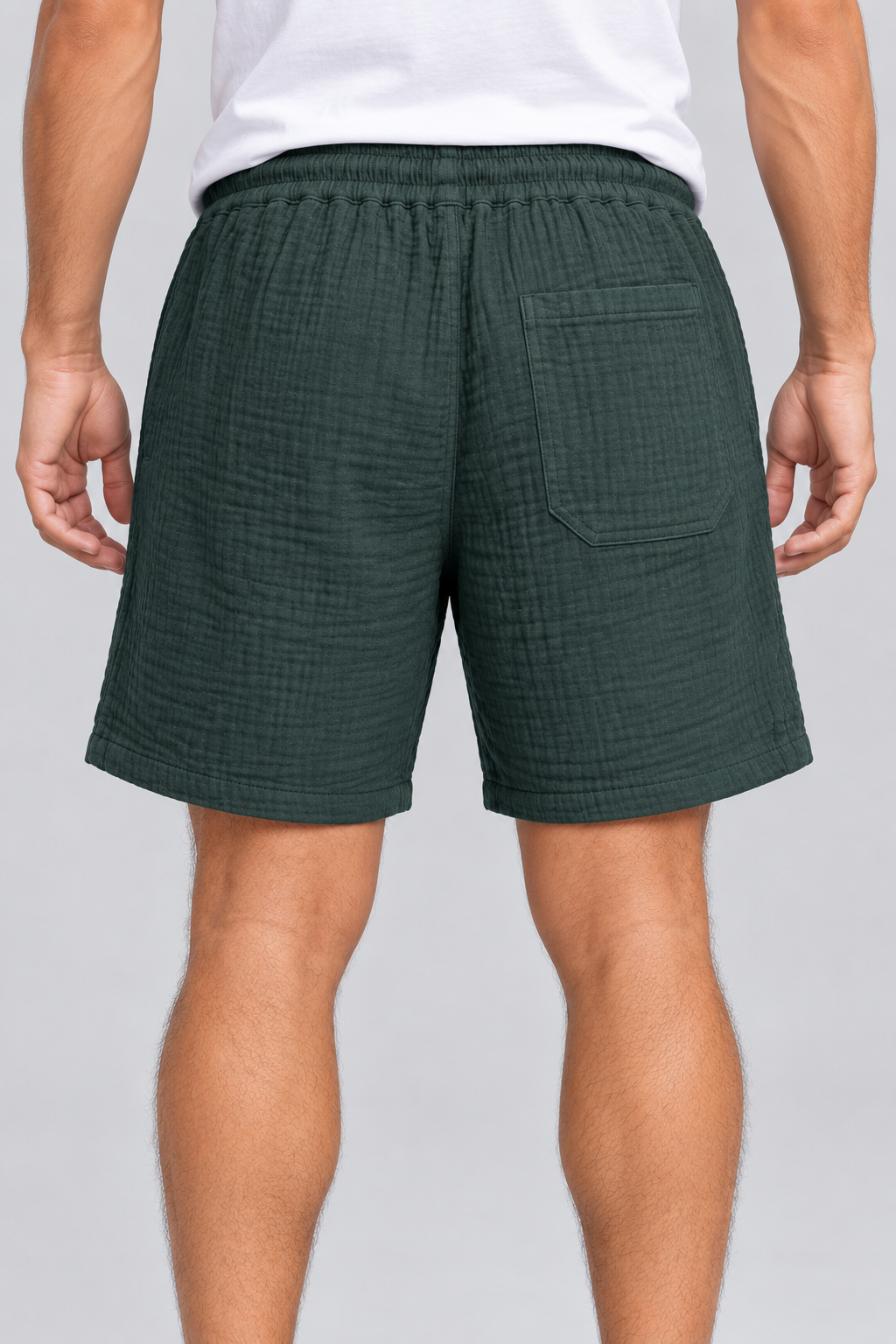 Men’s Dark Navy Blue Elastic Waist Casual Short
