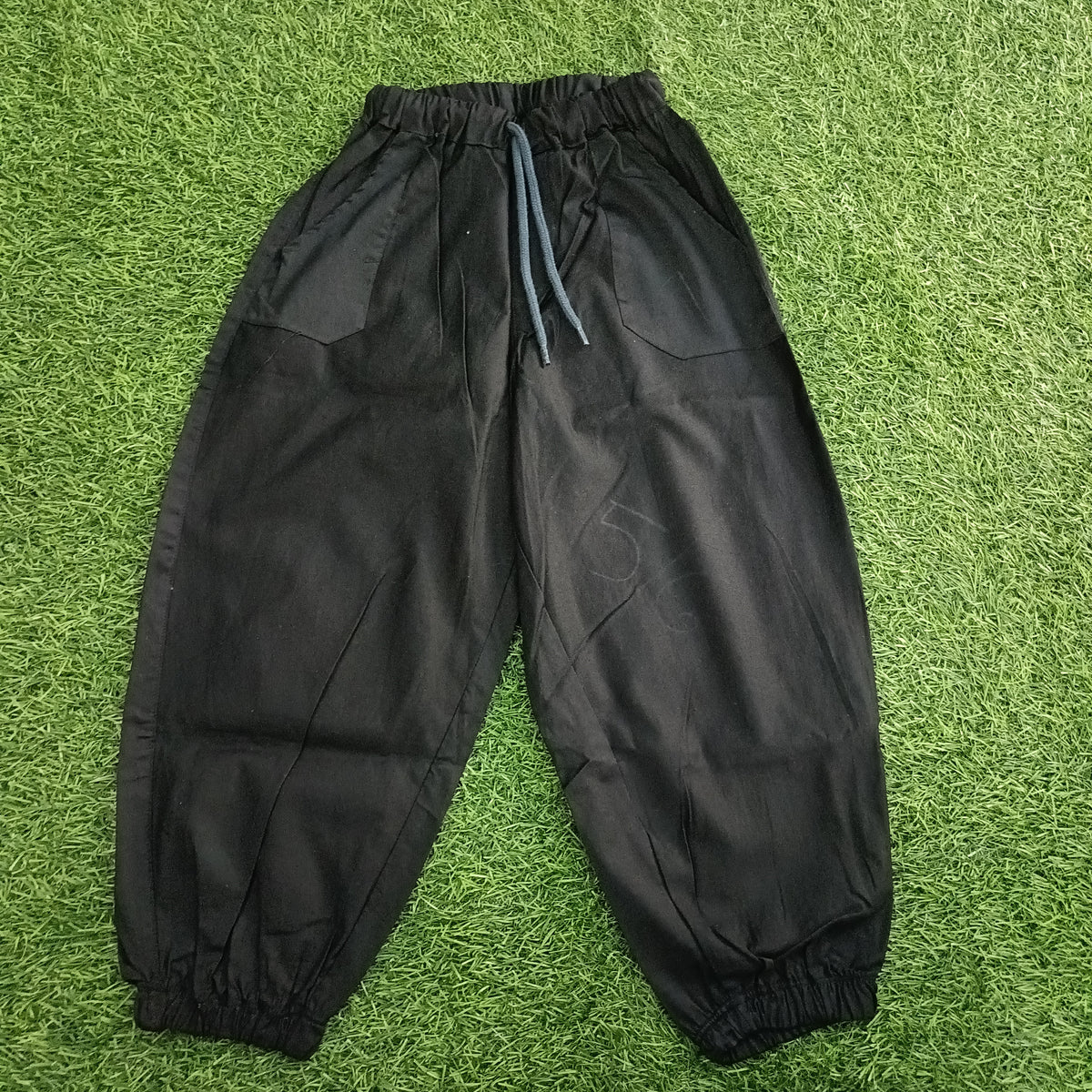 Boys Black Baggy Fit Elastic Waist Jogger Pant
