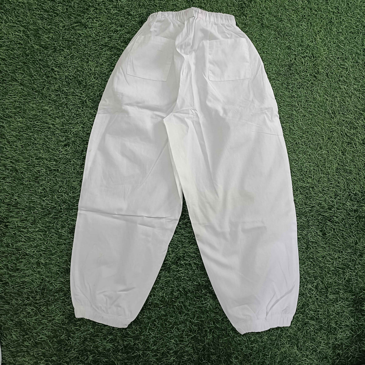 Boys White Baggy Fit Elastic Waist Jogger Pant