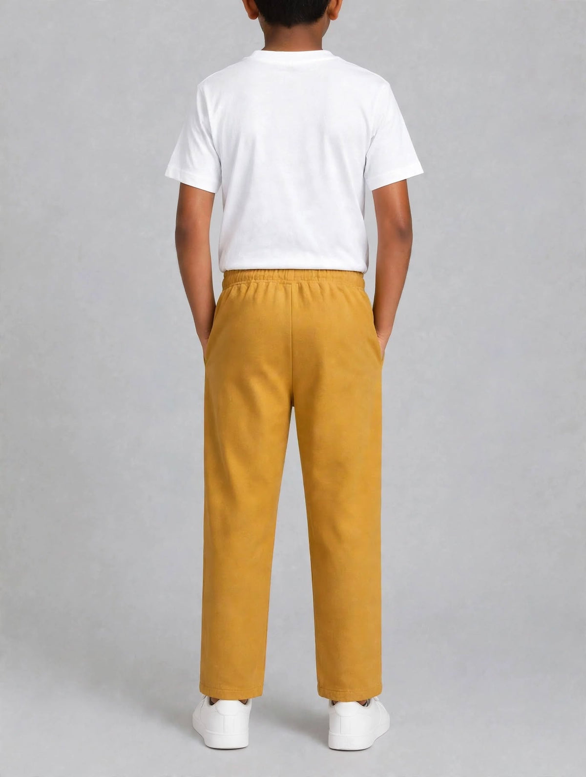 Kids Stylish Hosiery cotton Mustard Yellow color Track Pants with Contrast Elastic Waistband and Dual Pockets