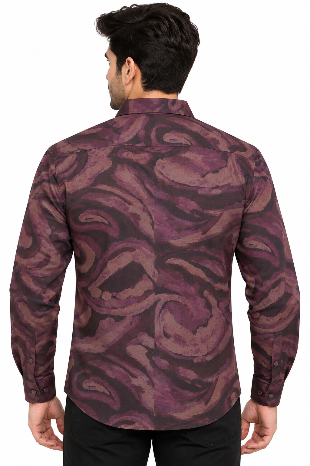 Men’s Purple Abstract Print Full Sleeve Shirt