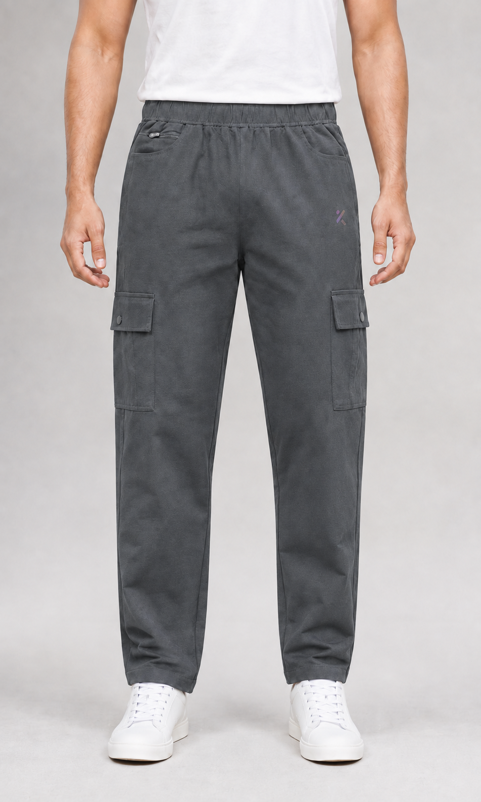 Men's BLACK Cargo Track Pant - 4 Pocket Sports Lower