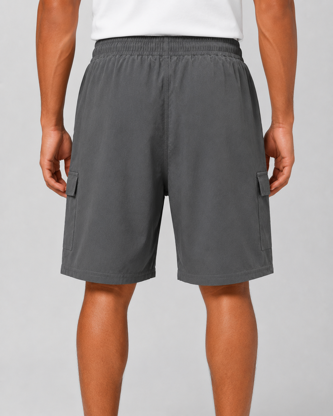 Men's Slate Grey Cargo Shorts - Lightweight & 4 Pockets