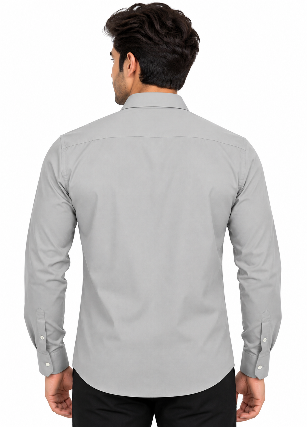 Men’s Light Grey Full Sleeve Stretch Shirt