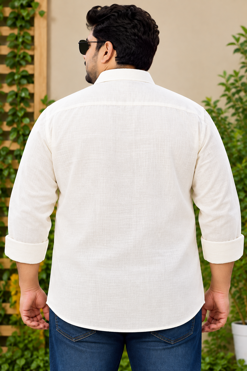 Men's White Linen Full Sleeve Shirt