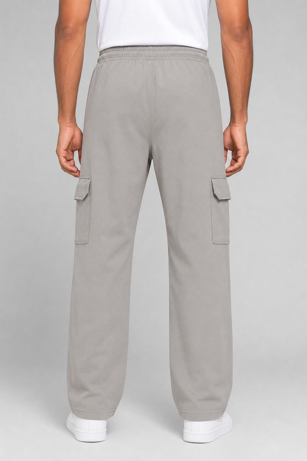 Aerotrack Men's Beige Cargo Track Pants with Zipper Pockets