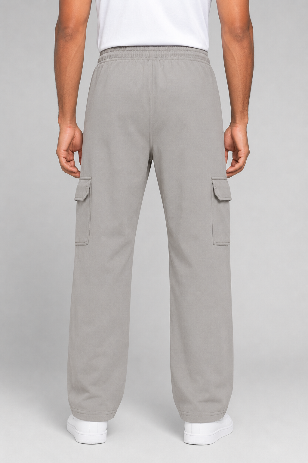 Aerotrack Men's Beige Cargo Track Pants with Zipper Pockets