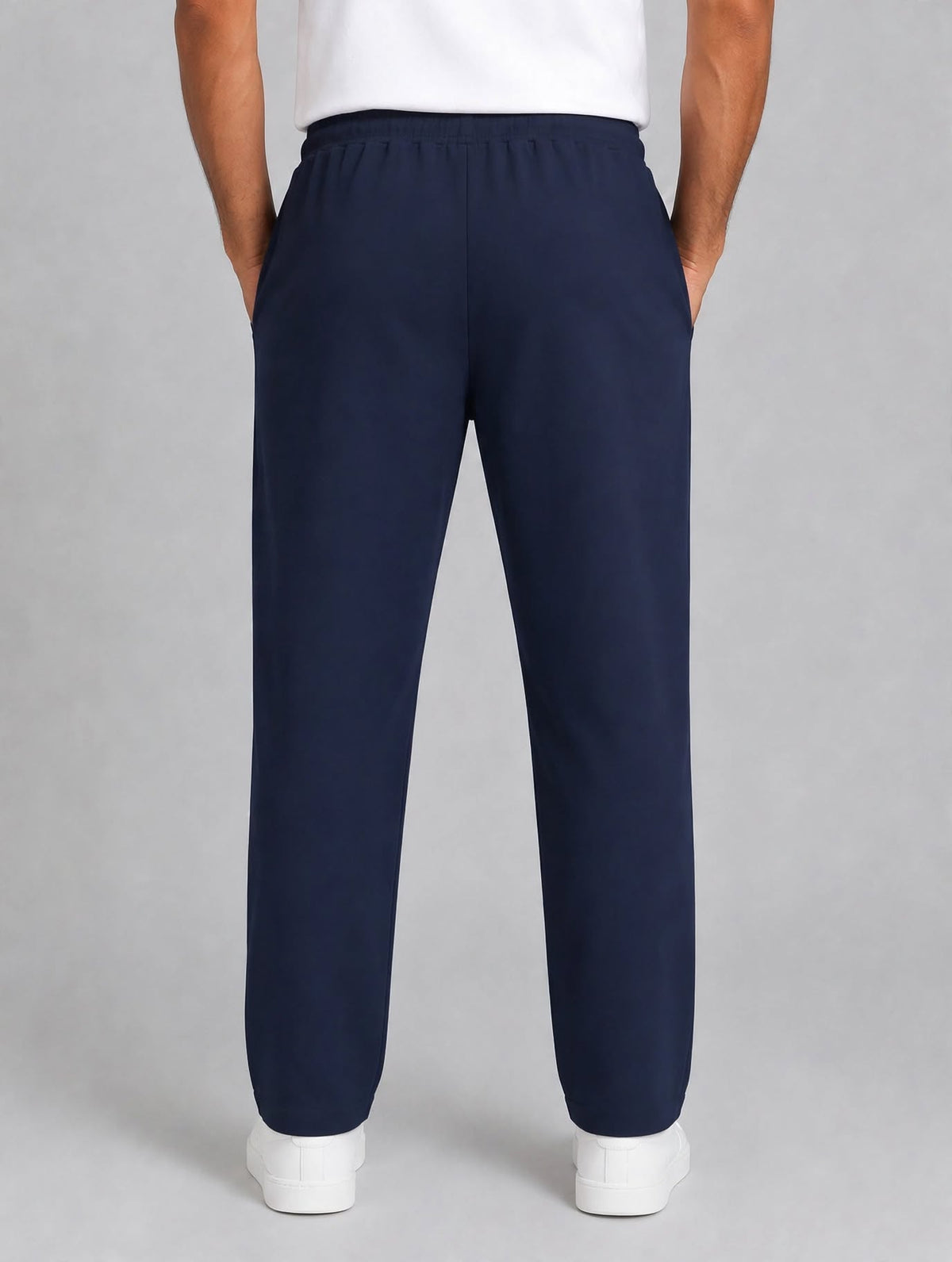 Men's Navy Blue color Hosiery cotton Casual Full-Length Track Pants