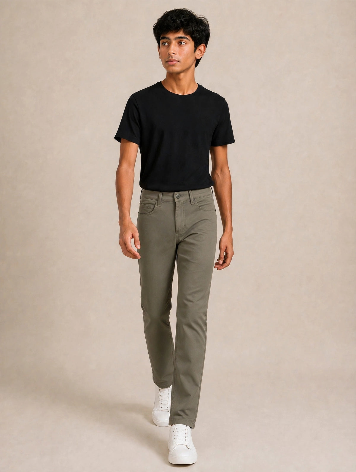 Teen Colours Boy's Dark Grey Cotton  Pant with 4 Pockets