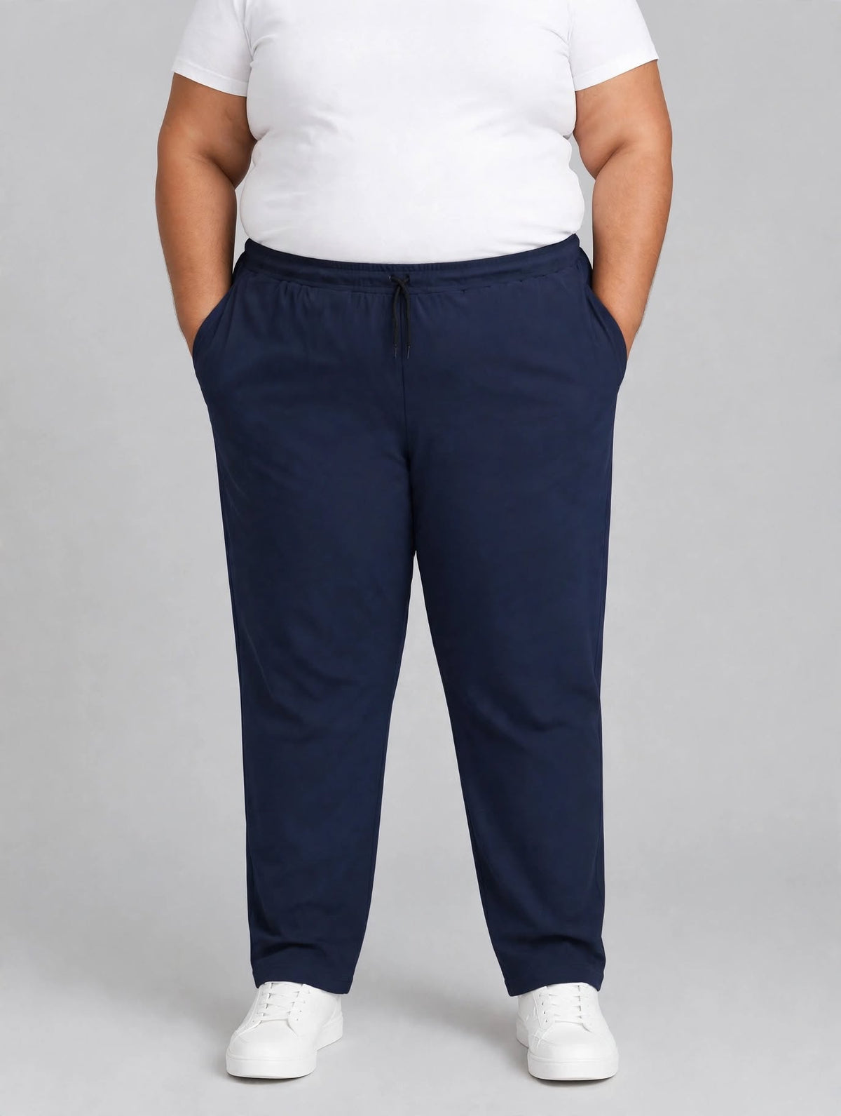 Men's Navy Blue color Hosiery cotton Casual Full-Length Track Pants