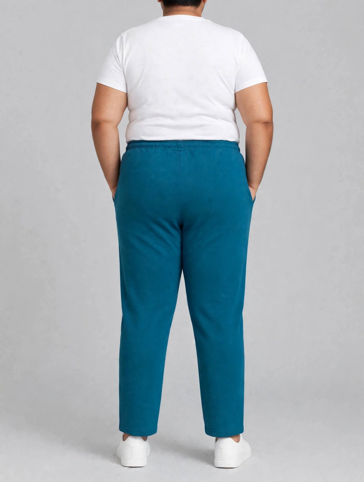 Men's Teal Blue color Hosiery cotton Casual Full-Length Track Pants