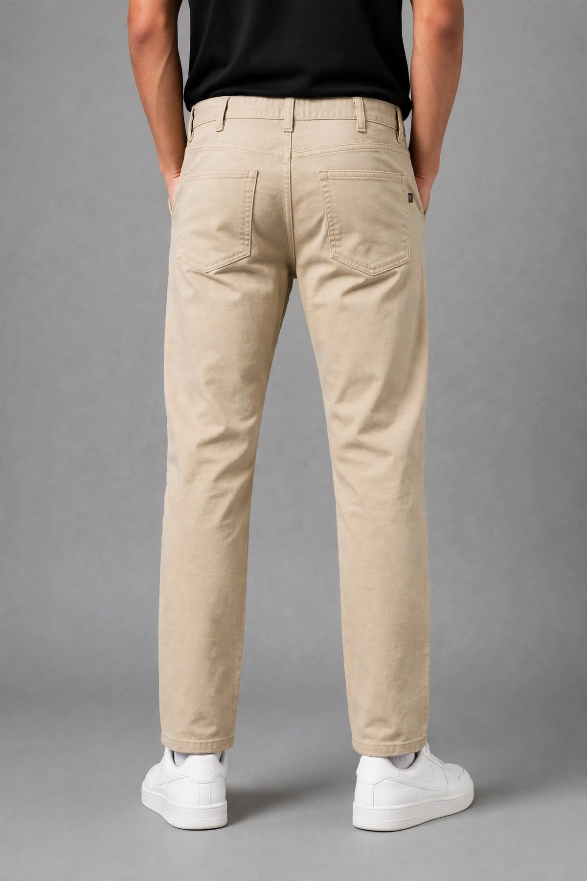 Teen Colours Kids Light Beige Cotton Straight Fit Pant with 4 Pockets
