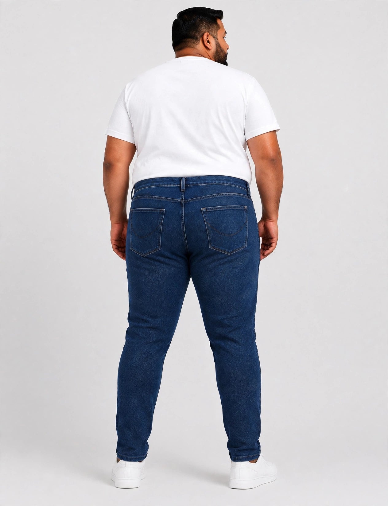 Men’s Dark Blue Washed Slim Fit Stretch Denim Jeans