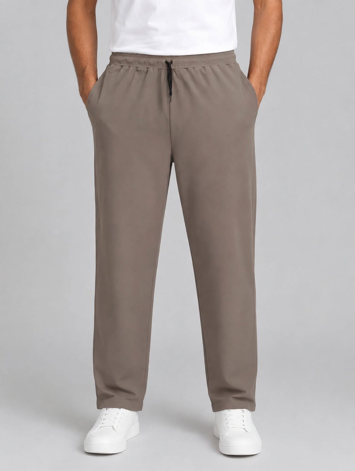 Men's Taupe color Hosiery cotton Casual Full-Length Track Pants