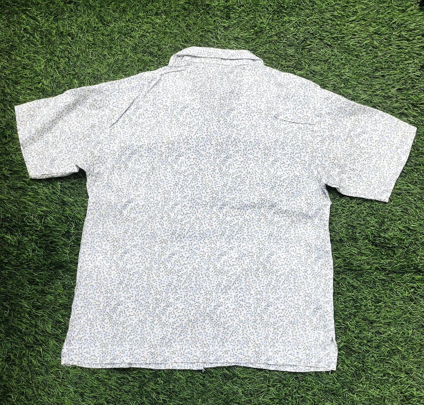 Teen Colours Girls White base decorated with an all-over ditsy floral print Cuban Collar rayon Baggy Shirt